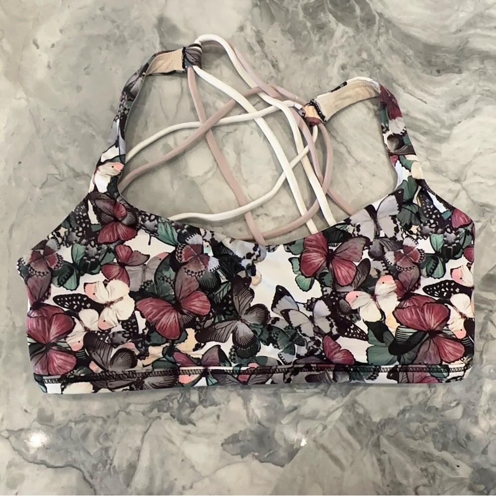 Lululemon Butterfly Free to Be Spirts Bra Size 8